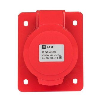 розетка скрыт. уст. 32а 380в 3p+ре+n ip44 (425) ekf ps-425-32-380 от магазина Штепсель и батарейка. - фото_4