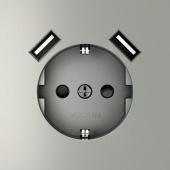 розетка 1-м сп s70 16а с usb a+a с заземл. защ. шторки механизм сталь voltum vls040405 от магазина Штепсель и батарейка. - фото_2