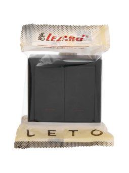 выключатель 2-кл. оп leto с индикацией черн. бархат lezard 752-4200-112 от магазина Штепсель и батарейка. - фото_2
