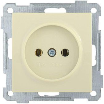 розетка 1-м сп bolero рс10-1-0-б 10а ip20 без заземл. механизм крем. iek erb10-k33-10 от магазина Штепсель и батарейка.