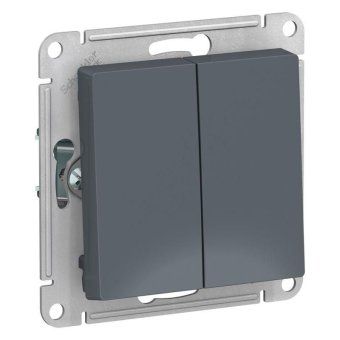 переключатель проходной 2-кл. сп atlasdesign 10а ip20 (сх. 6/2) 10ax механизм грифель se atn000765 от магазина Штепсель и батарейка.