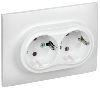 розетка 2-м skandy 16а с заземл. без защ. шторок в сборе sk-r08w арктич. бел. iek sk-r21-16-k01-f от магазина Штепсель и батарейка. - фото_6
