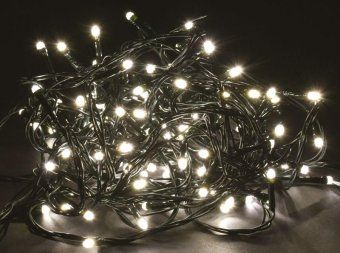 гирлянда "нить" 10м 100led тепл. бел. ip20 провод зел. 230в с контроллером 8 режимов iek lgdb110-1-100-10-g-s-20 от магазина Штепсель и батарейка.