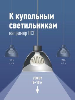 лампа светодиодная kosmos premium hwled 200вт 6500к e40 220в космос khwled200we4065 от магазина Штепсель и батарейка. - фото_2