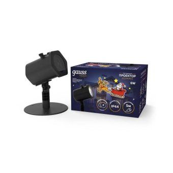 проектор светодиодный holiday дед мороз анимирован. картинка ip44 gauss hl090 от магазина Штепсель и батарейка.