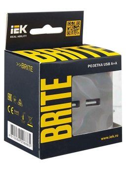 розетка brite usb a+a 3.1а рю10-1-брс механизм сталь iek br-u21-d31-k46 от магазина Штепсель и батарейка. - фото_7
