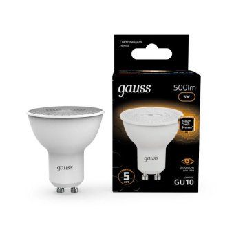 лампа светодиодная black 5вт mr16 софит 3000к тепл. бел. gu10 500лм gauss 101506105 от магазина Штепсель и батарейка.