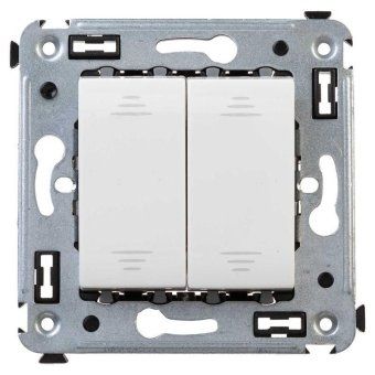 выключатель 2-кл. 2мод. сп avanti "белое облако" 16а ip20 бел. dkc 4400104 от магазина Штепсель и батарейка.