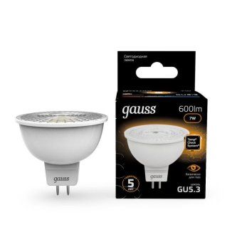 лампа светодиодная black 7вт mr16 софит 3000к тепл. бел. gu5.3 600лм gauss 101505107 от магазина Штепсель и батарейка. - фото_2