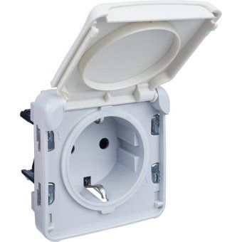 розетка 1-м сп plexo 16а ip55 2p+e с заземл. с крышкой немецк. стандарт винтов. клеммы механизм бел. leg 069639 от магазина Штепсель и батарейка. - фото_4