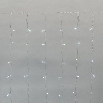 гирлянда светодиодная "светодиодный дождь" 2х1.5м 150led бел. 5.1вт 230в ip44 эффект мерцания прозр. провод neon-night 235-515 от магазина Штепсель и батарейка.