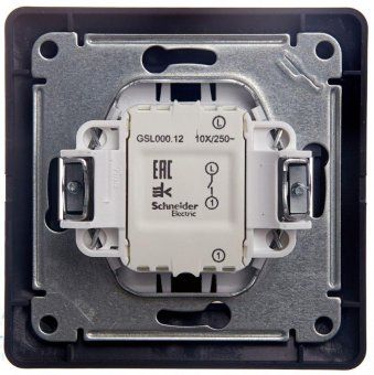 выключатель 1-кл. сп glossa 10а ip20 (сх. 1) 10ax в сборе графит se gsl001312 от магазина Штепсель и батарейка. - фото_3