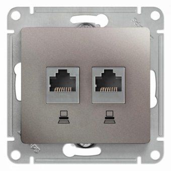 розетка компьютерная 2-м glossa rj45 кат.5e механизм платина se gsl001285kk от магазина Штепсель и батарейка.