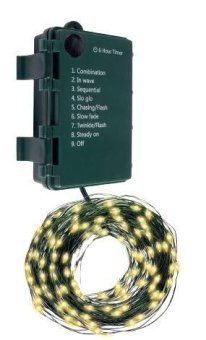 гирлянда "роса" dc-g06-120y 120 microled 12.1м. 8реж. 3хaa желт. фаzа 5059634 от магазина Штепсель и батарейка.