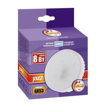 лампа светодиодная pled-dim 8вт таблетка 5000к холод. бел. gx53 640лм 230в/50гц диммир. jazzway 5011281 от магазина Штепсель и батарейка. - фото_2
