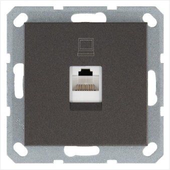 розетка компьютерная 1-м rj45 ip20 кат. 5e механизм мокко jasmart g6105z от магазина Штепсель и батарейка.