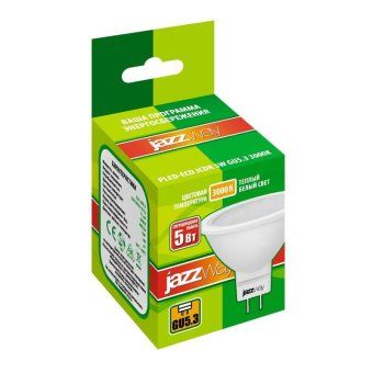 лампа светодиодная pled-eco 5вт jcdr mr16 рефлектор матовая 3000к тепл. бел. gu5.3 400лм 230в 50гц jazzway 1037077a от магазина Штепсель и батарейка. - фото_2