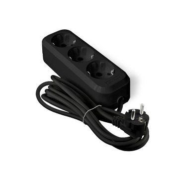 удлинитель 3х3м с заземл. 10а ip20 у10-554 пвс 3х0.75 черн. universal 1982 от магазина Штепсель и батарейка.