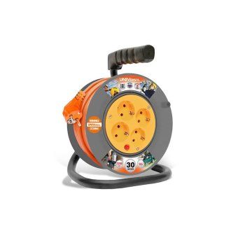 удлинитель на катушке 4х30м с заземл. 6а ip20 у10-014 пвс 3х0.75 термозащита universal 1686 от магазина Штепсель и батарейка.
