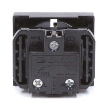 розетка 1-м 2мод. viva 16а ip20 2p+e с заземл. защ. шторки черн. dkc 45205 от магазина Штепсель и батарейка. - фото_3