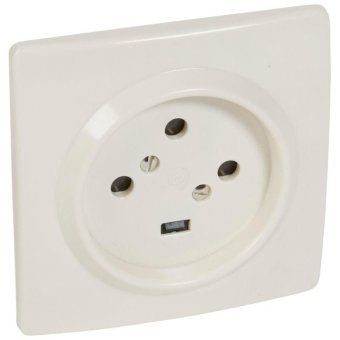 розетка 1-м сп 20а ip20 3p+e 380вт защ. шторки на винтах сл. кость leg 055455 от магазина Штепсель и батарейка.
