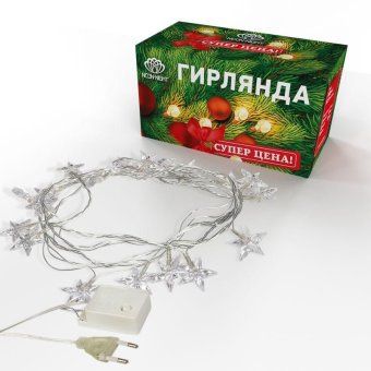 гирлянда светодиодная "звездочки" 2.8м 20led красн. 4вт ip20 neon-night 303-034 от магазина Штепсель и батарейка. - фото_4