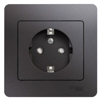 розетка 1-м сп glossa 16а ip20 250в с заземл. защ. шторки в сборе графит se gsl001344 от магазина Штепсель и батарейка.