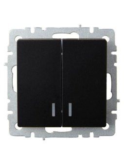 выключатель 2-кл. сп brite вс10-2-1-брч 10а с индик. механизм черн. iek br-v20-1-10-k02 от магазина Штепсель и батарейка. - фото_2