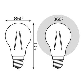 лампа светодиодная филаментная black filament 10вт a60 грушевидная 2700к тепл. бел. e27 930лм gauss 102802110 от магазина Штепсель и батарейка. - фото_7