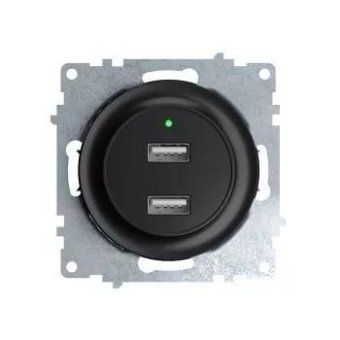 розетка usb 2-м сп florence 16а ip20 с подсветкой механизм черн. (1e10351303) onekeyelectro 2260092 от магазина Штепсель и батарейка.