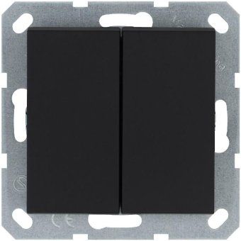 кнопка 2-кл. 10а ip20 с переключающим контактом механизм черн. матов. soft touch jasmart g3020pb от магазина Штепсель и батарейка.