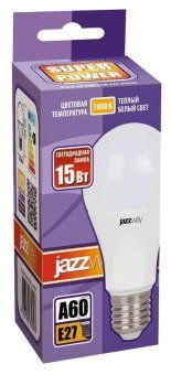 лампа светодиодная pled-sp 15вт a60 грушевидная 3000к тепл. бел. e27 1530лм 230в jazzway 2853028 от магазина Штепсель и батарейка. - фото_2