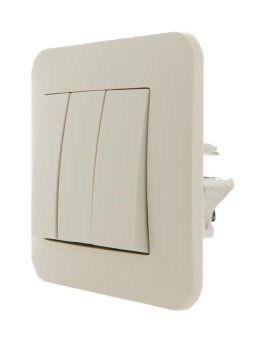 выключатель 3-кл. 1п сп karina 10а ip20 механизм крем. lezard 707-0388-109 от магазина Штепсель и батарейка.