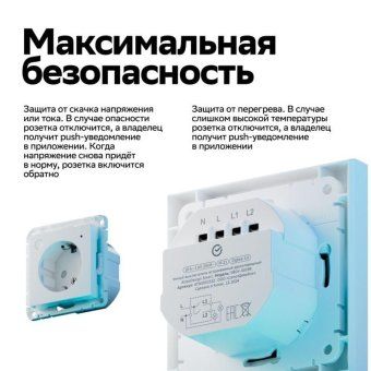 розетка atlasdesign smart 16а l+n с заземл. защ. шторки zigbee механизм бел. se atn000145z от магазина Штепсель и батарейка. - фото_3