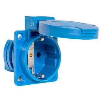 розетка панельная 112 скрытая 2p+pе 16а 220в ip44 с защ. крышкой ekf ps-112-16-220 от магазина Штепсель и батарейка. - фото_3