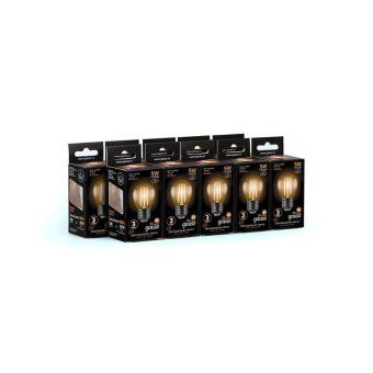 лампа светодиодная филаментная black filament 5вт p45 шар 2700к тепл. бел. e27 420лм gauss 105802105 от магазина Штепсель и батарейка. - фото_2