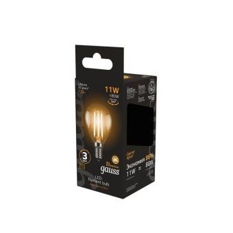лампа светодиодная филаментная black filament 11вт p45 шар 2700к тепл. бел. e14 810лм gauss 105801111 от магазина Штепсель и батарейка. - фото_5