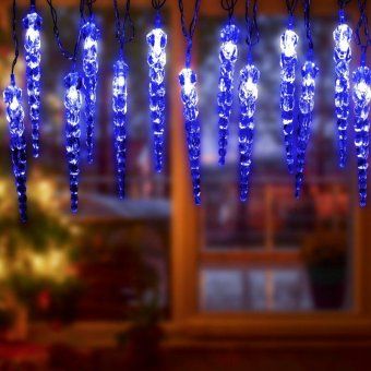 гирлянда светодиодная "нить" "сосульки" 3.8м 20led син. ip20 220в дл. провода 2.5м эра б0055995 от магазина Штепсель и батарейка.