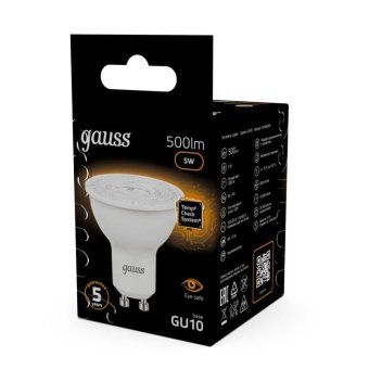 лампа светодиодная black 5вт mr16 софит 3000к тепл. бел. gu10 500лм gauss 101506105 от магазина Штепсель и батарейка. - фото_4