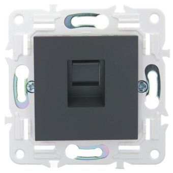 розетка компьютерная rj45 кат.5e skandy sk-k01g графит iek sk-k10-1-k53 от магазина Штепсель и батарейка. - фото_2