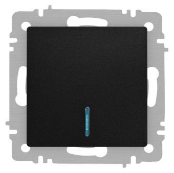 выключатель accent 6-102-05 с подсветкой 10а-250в ip20 су al/cu антрацит intro б0063475 от магазина Штепсель и батарейка.