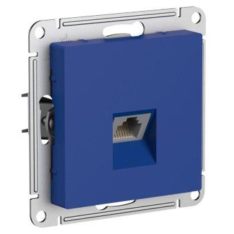розетка компьютерная atlasdesign rj45 кат.5e механизм аквамарин se atn001183 от магазина Штепсель и батарейка.