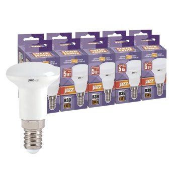 лампа светодиодная pled-sp 5вт r39 3000к тепл. бел. e14 230в 50гц (уп.10шт) jazzway 1034458 от магазина Штепсель и батарейка.