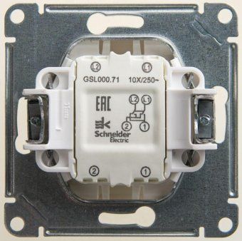 переключатель перекрестный 1-кл. сп glossa 10а ip20 (сх. 7) 10ax механизм перламутр. se gsl000671 от магазина Штепсель и батарейка. - фото_2