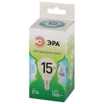 лампа светодиодная green line p45-15w-840-e14 gl 15вт шар 4000к яркий свет бел. e14 эра б0067045 от магазина Штепсель и батарейка. - фото_2