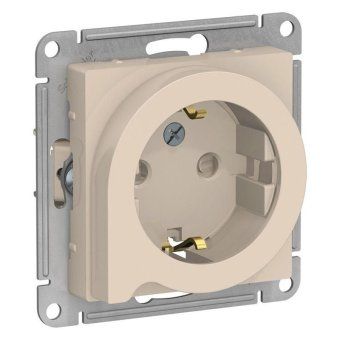 розетка 1-м сп atlasdesign 16а ip20 с заземл. защ. шторки с выталк. вилки механизм беж. se atn000247 от магазина Штепсель и батарейка.