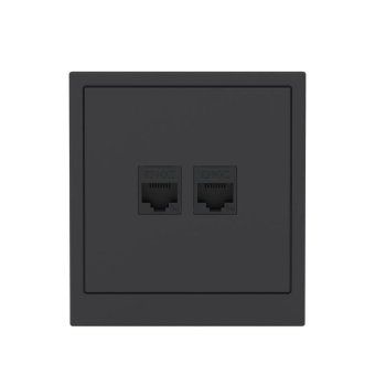 розетка компьютерная 2-м kant rj45 кат.5e без шторки черн. уголь dkc 7012664 от магазина Штепсель и батарейка. - фото_6