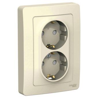 розетка 2-м сп blanca 16а ip20 250в с заземл. защ. шторки молоч. se blnrs001122 от магазина Штепсель и батарейка.