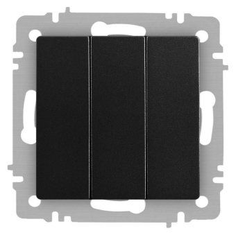 выключатель accent 6-106-05 тройной 10а-250в ip20 су al/cu антрацит intro б0063540 от магазина Штепсель и батарейка.