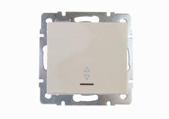 переключатель проходной 1-кл. сп rain ip20 с подсветкой механизм крем. lezard 703-0388-114 от магазина Штепсель и батарейка.